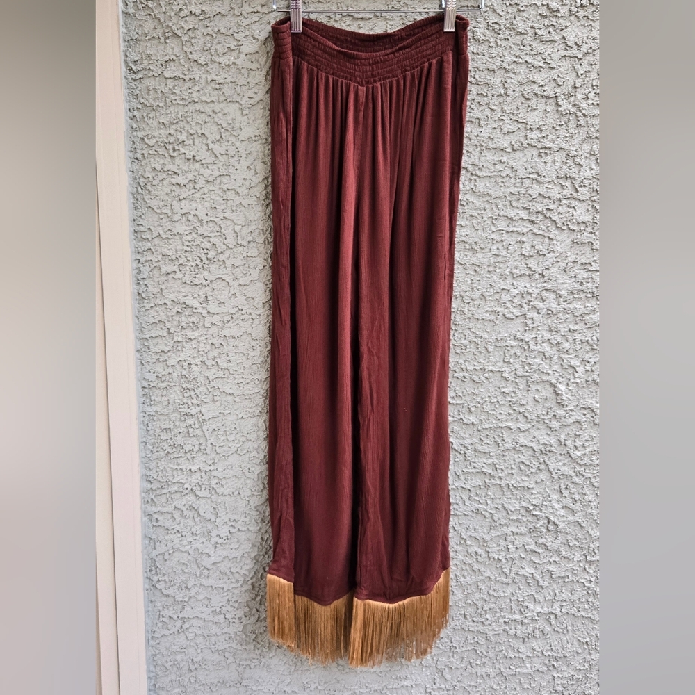 Weworewhat Brown Fringe Pants - Picture 2 of 9